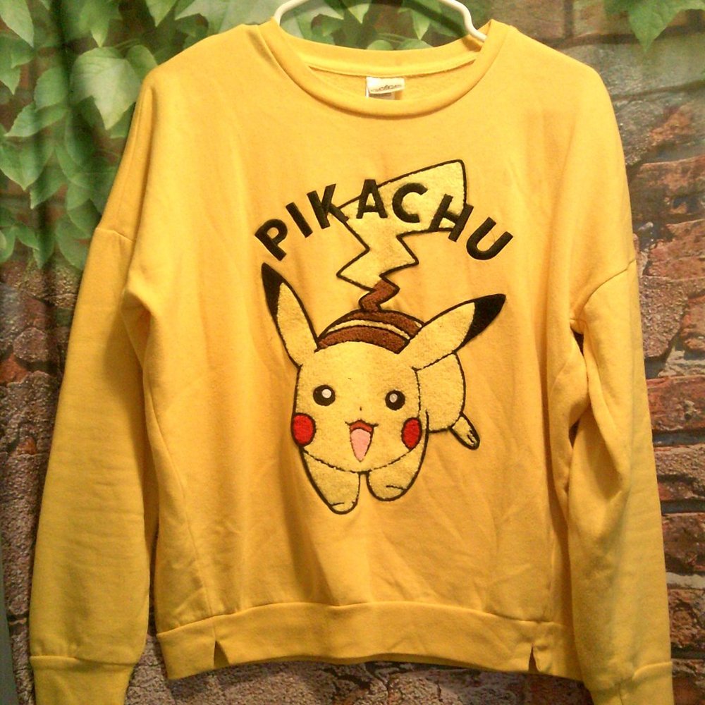Pikachu Yellow Long Sleeve Sweatshirt